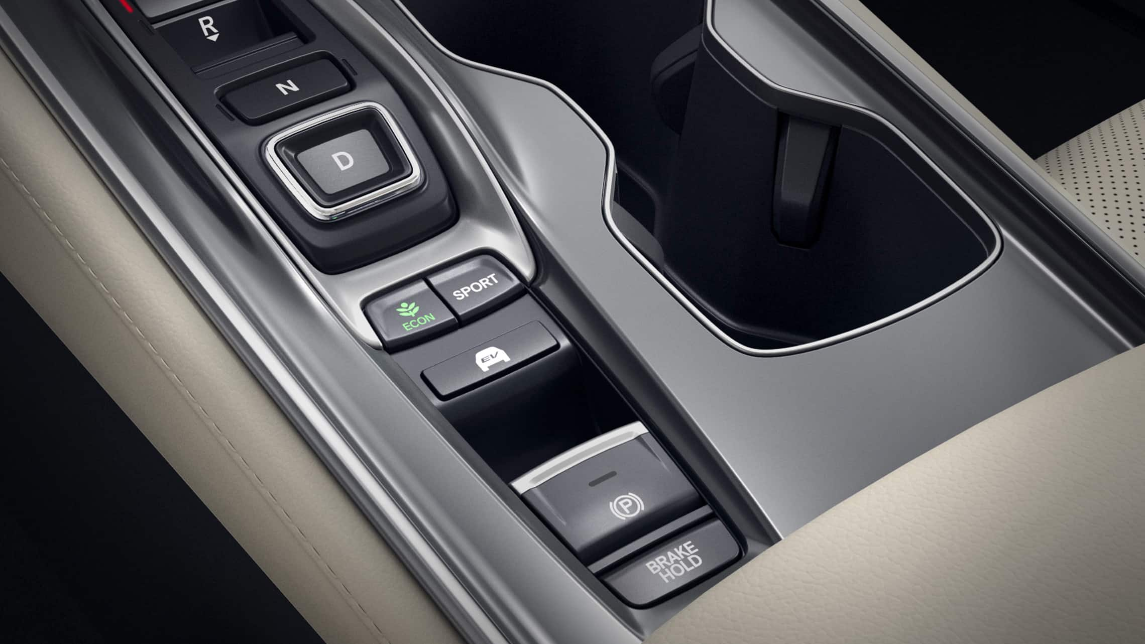 EV mode selector detail in the 2021 Honda Accord Hybrid Touring.